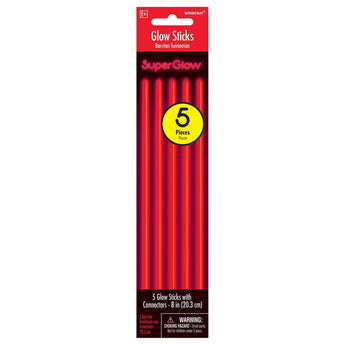 Bâtons Lumineux 8Po (5Pc) - Rouge Party Shop