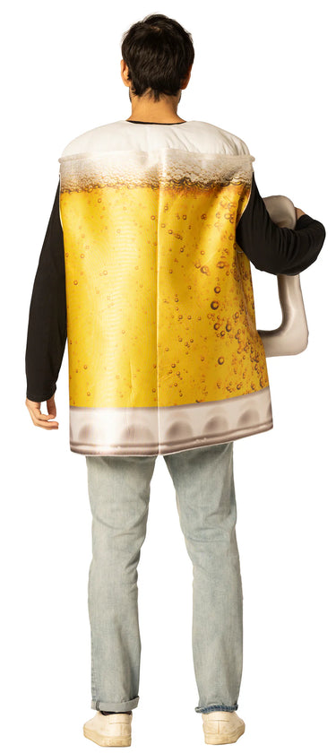 Beer mug costume for adults – One size fits most. Funny beverage-themed outfit for Halloween, Oktoberfest, parties, and festivals. - Rasta Imposta - Party shop