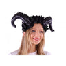KBW Global -Black floral ram horns headband – gothic fantasy costume accessory. Perfect for Halloween, cosplay, festivals, themed parties and photo shoots – Party Shop
