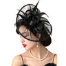 KBW Global - Black mesh feather halo fascinator with sculpted loops and feathers. Perfect accessory for Halloween, Derby Day, gothic outfits, vintage or formal events. - Party Shop