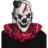 Black and white horror clown mask with attached hair – latex Halloween costume accessory - FunWorld - Party Shop