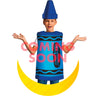 Child wearing blue Crayola crayon costume – fun and creative Halloween outfit for kids, perfect for school or color-themed parties - Inspirit - Party Shop