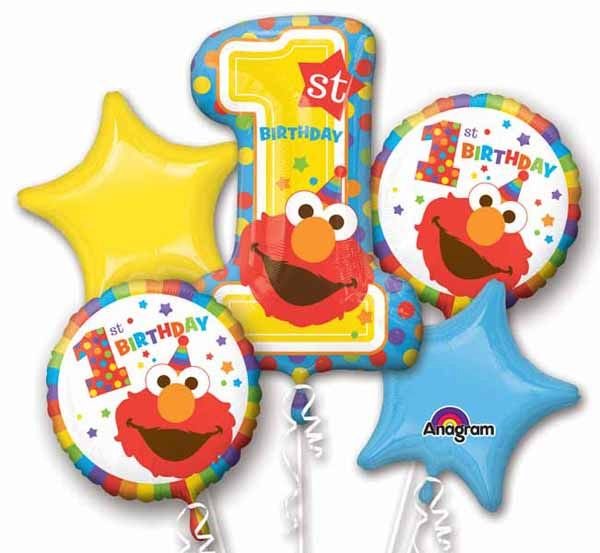 Bouquet De 5 Ballons - Elmo Party Shop