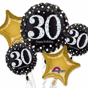 Bouquet De 5 Ballons Mylar - 30 Ans Party Shop