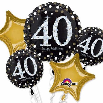 Bouquet De 5 Ballons Mylar - 40 Ans Party Shop