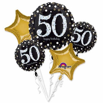 Bouquet De 5 Ballons Mylar - 50 Ans Party Shop