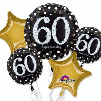 Bouquet De 5 Ballons Mylar - 60 Ans Party Shop