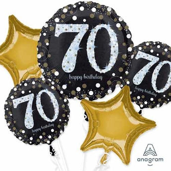 Bouquet De 5 Ballons Mylar - 70 Ans Party Shop