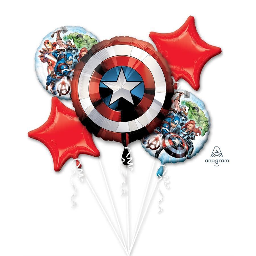 Bouquet De 5 Ballons Mylar - Avengers De Marvel Party Shop