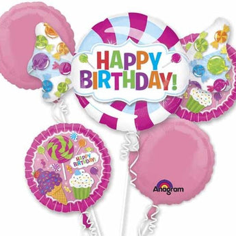 Bouquet De 5 Ballons Mylar - Bonbons Party Shop