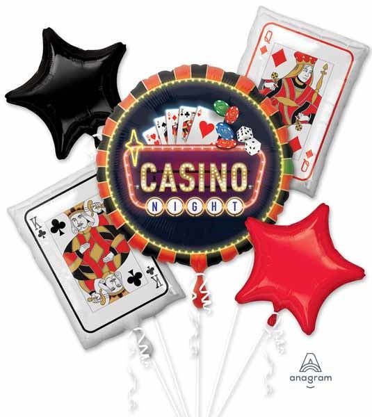 Bouquet De 5 Ballons Mylar - Casino Party Shop