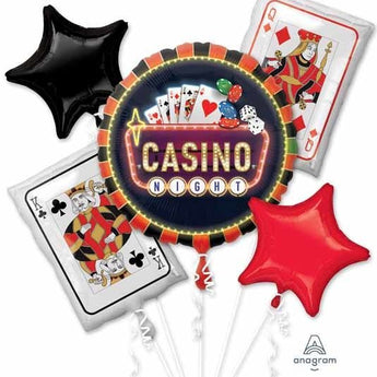 Bouquet De 5 Ballons Mylar - Casino Party Shop