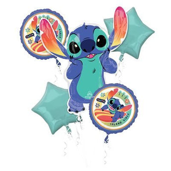 Bouquet De 5 Ballons Mylar - Disney Stitch Party Shop