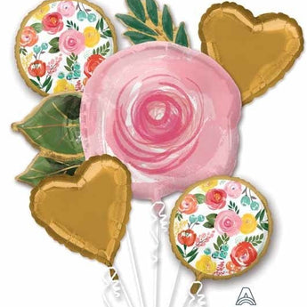 Bouquet De 5 Ballons Mylar - Fleurs Party Shop