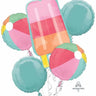 Anagram - Bouquet De 5 Ballons Mylar - Fraicheur D'Été - Party Shop