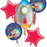 Anagram - Bouquet De 5 Ballons Mylar - Fusée - Party Shop
