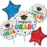 Anagram - Bouquet De 5 Ballons Mylar - Graduation (Multicolore) - Party Shop