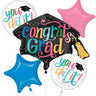 Anagram - Bouquet De 5 Ballons Mylar - Graduation (Pastel) - Party Shop