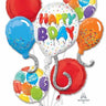 Anagram - Bouquet De 5 Ballons Mylar - Happy Birthday (Ballons) - Party Shop