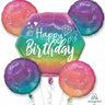 Anagram - Bouquet De 5 Ballons Mylar - Happy Birthday Chrome - Party Shop