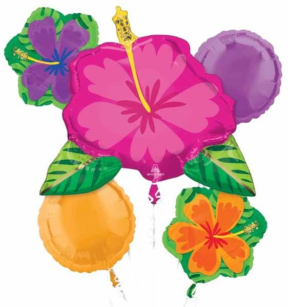 Bouquet De 5 Ballons Mylar - Hibiscus Party Shop