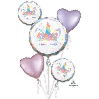 Bouquet De 5 Ballons Mylar - Licorne Party Shop