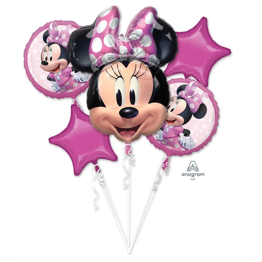 Bouquet De 5 Ballons Mylar - Minnie Mouse Party Shop