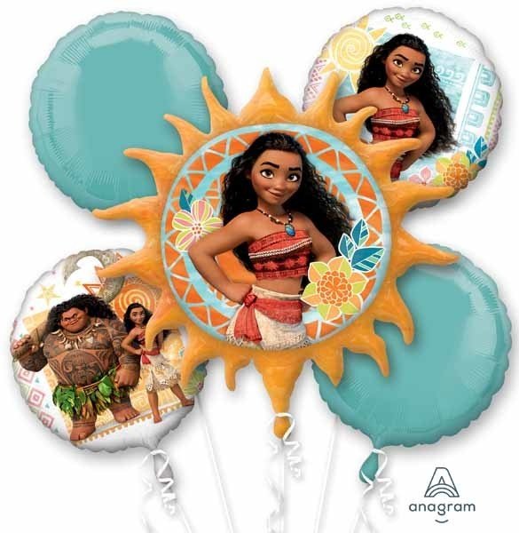 Bouquet De 5 Ballons Mylar - Moana Party Shop