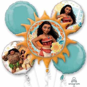 Bouquet De 5 Ballons Mylar - Moana Party Shop