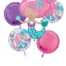 Anagram - Bouquet De 5 Ballons Mylar - Sirène - Party Shop