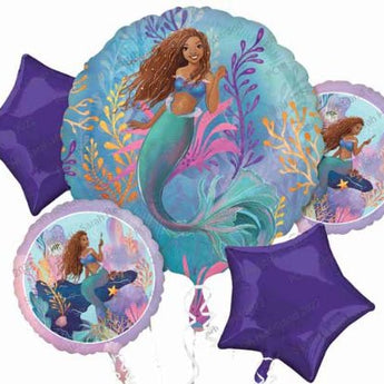 Bouquet De 5 Ballons Mylar - Sirene Princesse Party Shop