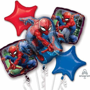 Bouquet De 5 Ballons Mylar - Spider - Man Party Shop