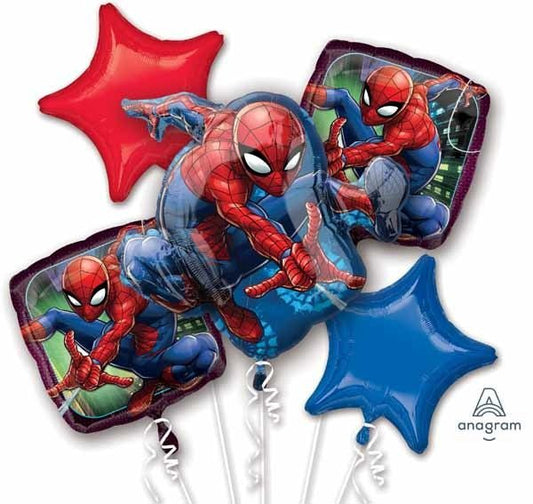 Anagram - Bouquet De 5 Ballons Mylar - Spider-Man - Party Shop