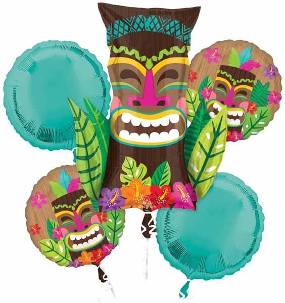 Bouquet De 5 Ballons Mylar - Tiki Party Shop