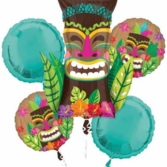 Bouquet De 5 Ballons Mylar - Tiki Party Shop