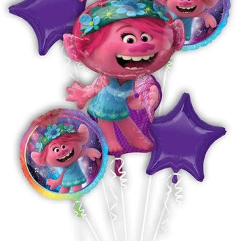 Bouquet De 5 Ballons Mylar - Trolls Party Shop