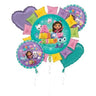Anagram - Bouquets De 5 Ballons Mylar - Gabby'S Dollhouse - Party Shop