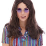 WESTBAY -Brown hippie wig with center part – premium 70s costume wig for women, perfect for Halloween or retro parties - Party Shop