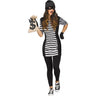 Sexy Burglar Babe costume for adult women – includes striped dress, eye mask, gloves, cap, and money bag – perfect for Halloween - FunWorld - Party Shop