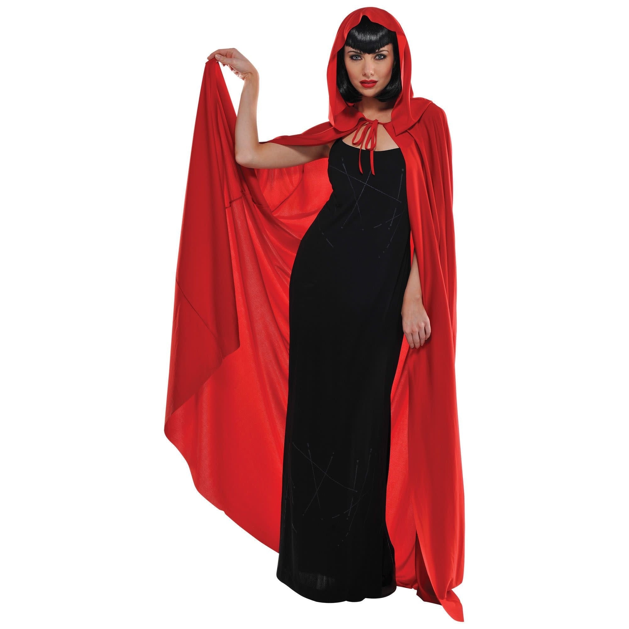 Cape À Capuche Pour Adulte - Rouge - Party Shop