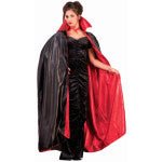 Cape Reversible En Satin - Rouge & Noir Party Shop