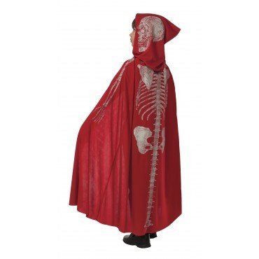 Cape Squelette Rouge Pour Enfant - Party Shop