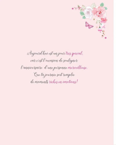 Distribution Incognito - Carte de Fête - Joyeux Anniversaire Coeur Fleuries - Party Shop