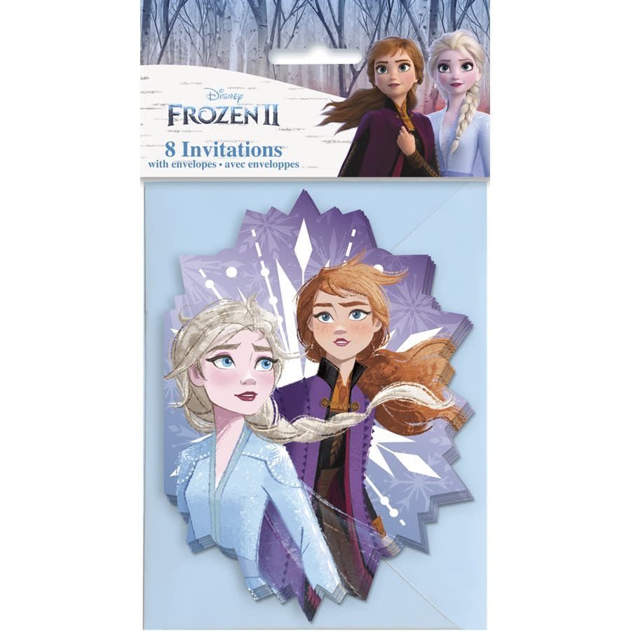 Cartes D'Invitations (8) - La Reine Des Neiges 2 (Frozen) - Party Shop