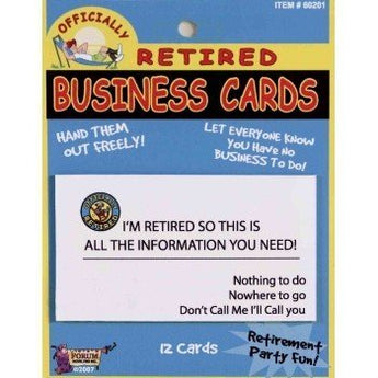 Cartes "Officially Retired" (12) - Party Shop