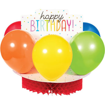 Centre De Table Happy Birthday - Inclus 5 Ballons En Latex Party Shop