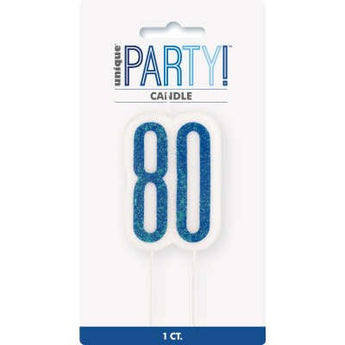 Chandelle D'Anniversaire Bleu - 80 Ans Party Shop