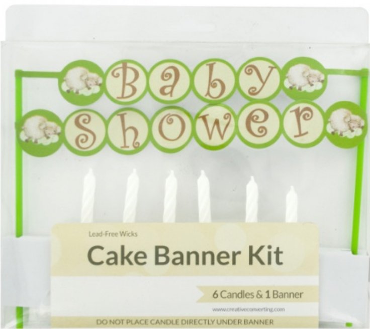 Chandelles Avec Bannière - "Baby Shower" Moutons Enormis Party Shop