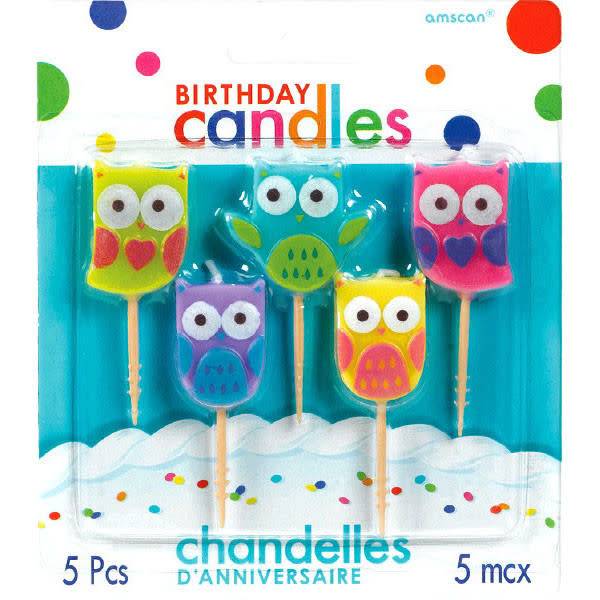 Chandelles Moulées Sur Pics - Hiboux (5) Party Shop