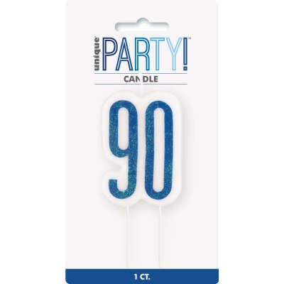 Chandelles Scintillantes Bleu - 90 Ans Party Shop